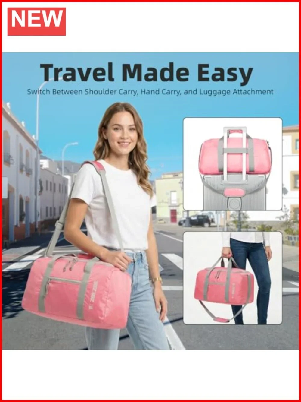 85L Foldable Heavy Duty Travel Duffle Bag Water-Resistant Luggage for Camping